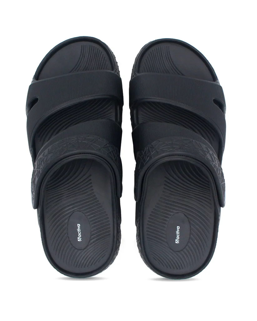 Men's Black and Grey Comfort Sandals | Adjustable Strap Casual Footwear