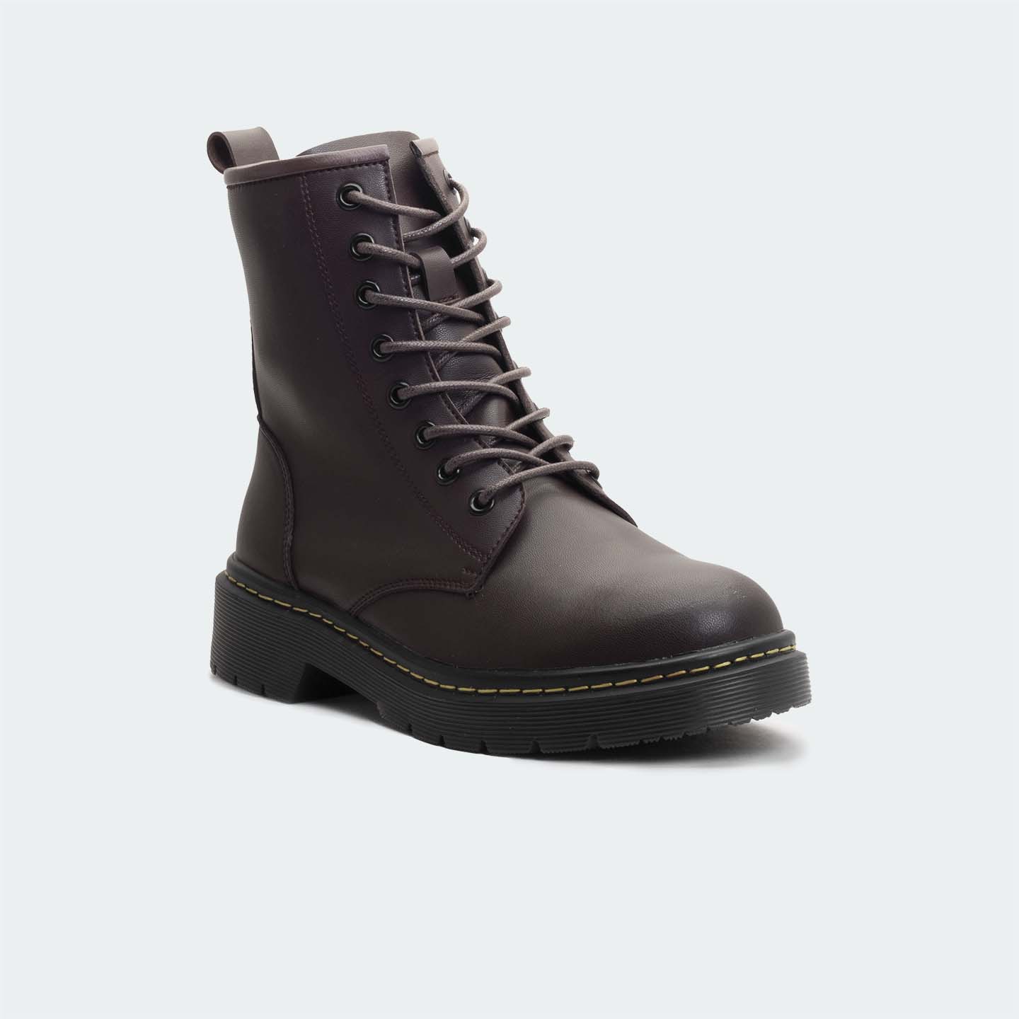 JUDETH 470C -Coffee Lace Up/Chain Boots For Women -Caliber Shoes Nepal