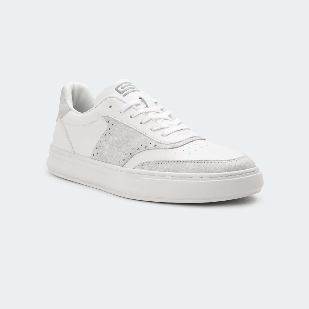 AUREO 574R – White Bone Casual Sneakers For Men – Caliber Shoes Nepal