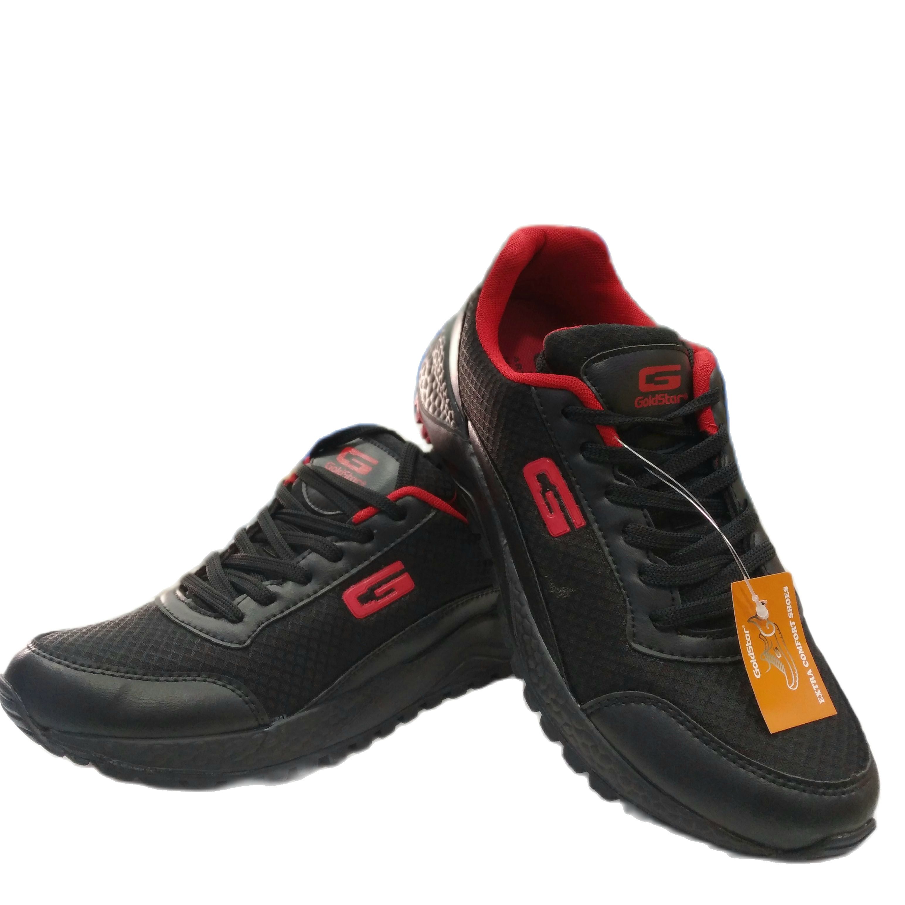 Goldstar G10-G404 Black Red Sports Shoes for Men – Lightweight Comfortable Running & Casual Sneakers