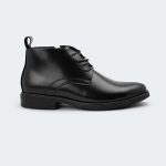 ALVIN A409C – Black Side Chain With Lace Up Boots For Men – Caliber Shoes Nepal
