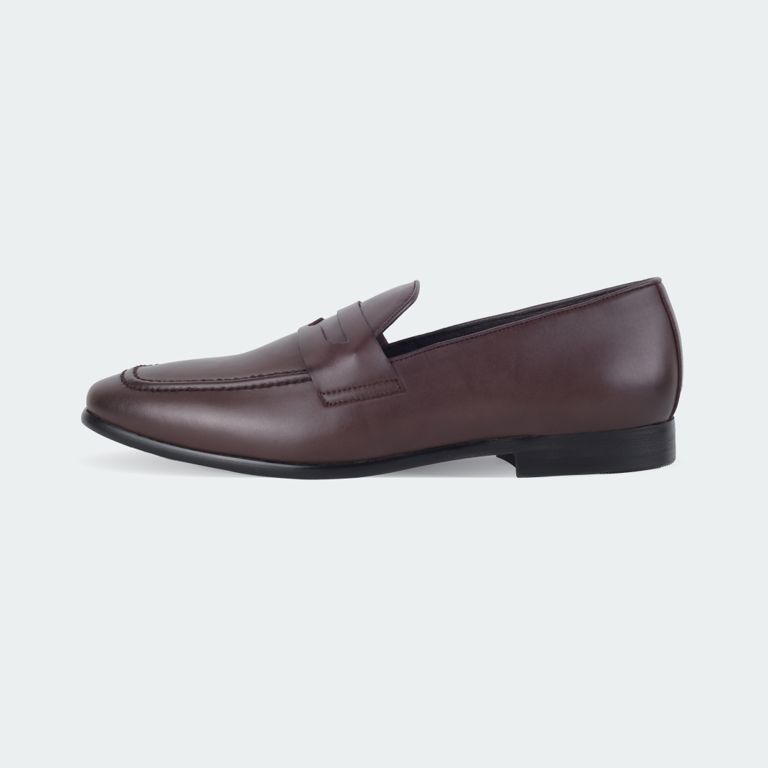 B 682 C -Coffee Penny Formal Shoes For Men -Caliber Shoes Nepal