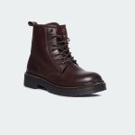 ALEX L468C -Coffee Lace Up Boots For Women -Caliber Shoes Nepal