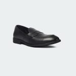 Y 543 C -Black Penny Formal Shoes For Men -Caliber Shoes Nepal