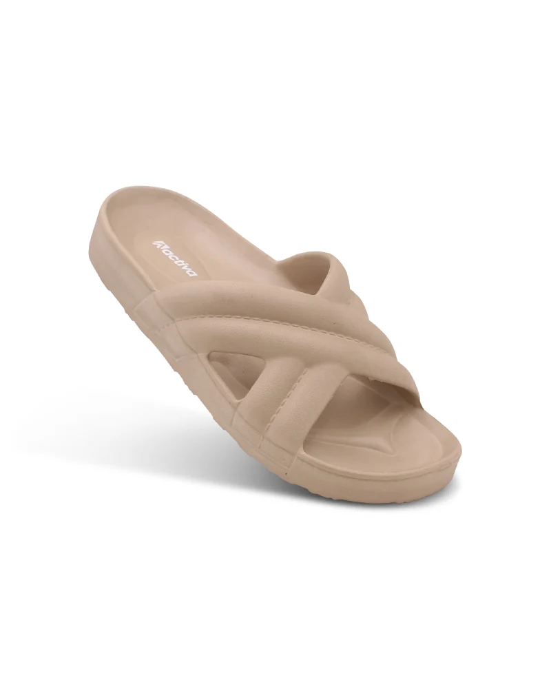 ACTIVA Slides, Stylish Cross-Design Sandals for Women