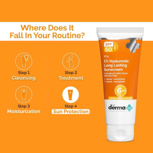 The Derma Co. 1% Hyaluronic Long Lasting Sunscreen, 50gm (8904417311662