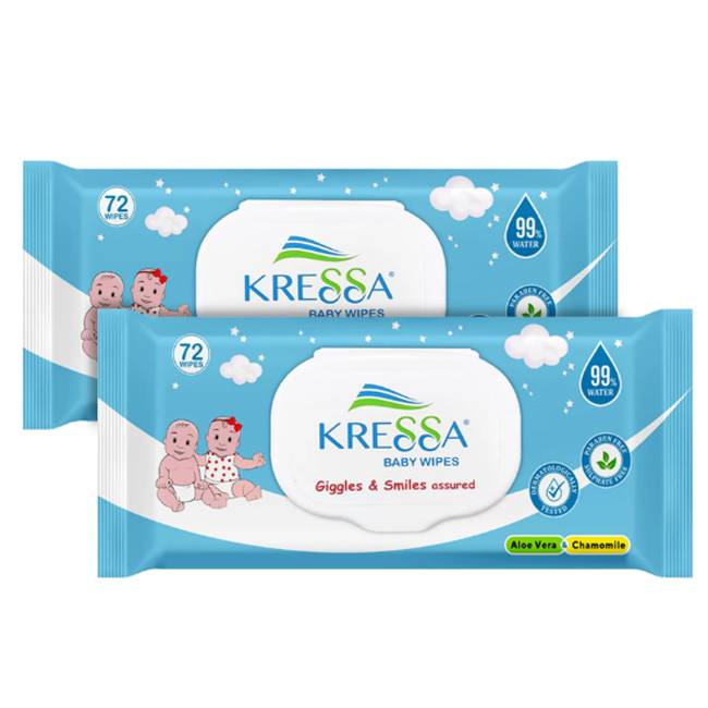 Kressa Baby Wipes 72's With Lid