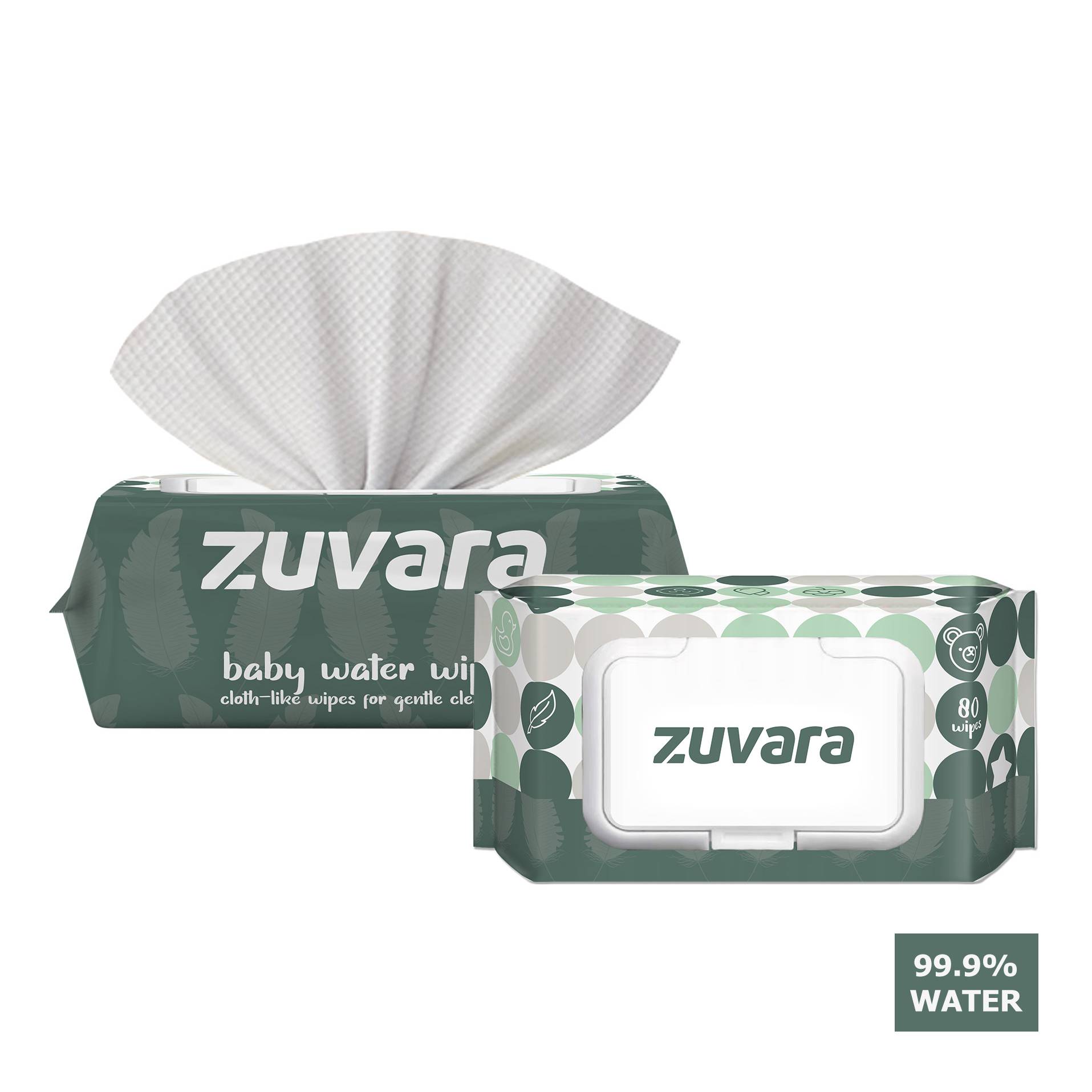 Zuvara water Wipes 80 pulls Pack Of 2
