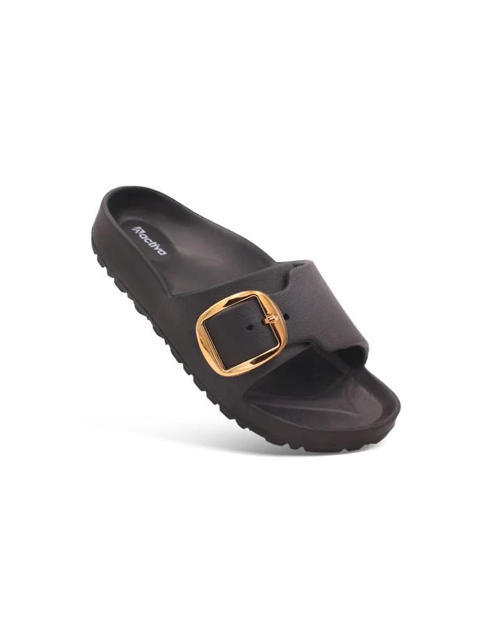 Women’s Solid Buckle EVA Slide | Open-Toe Lightweight Comfort