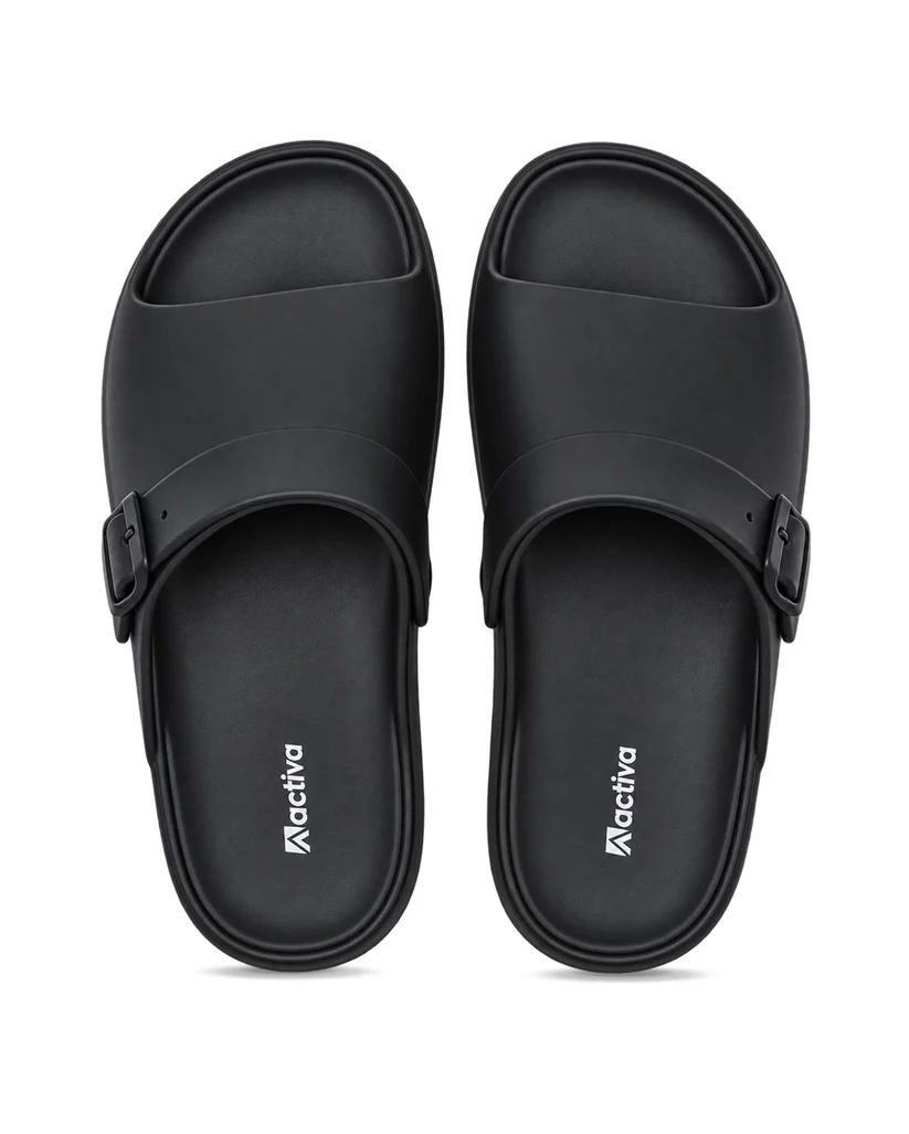 Men's Adjustable Comfort Slides with Buckle Strap for Everyday Wear