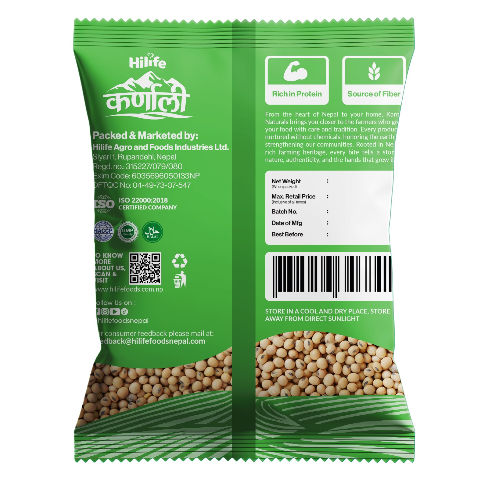 Hilife Karnali Seto Bhatmas 1KG (1KGX20) POUCH