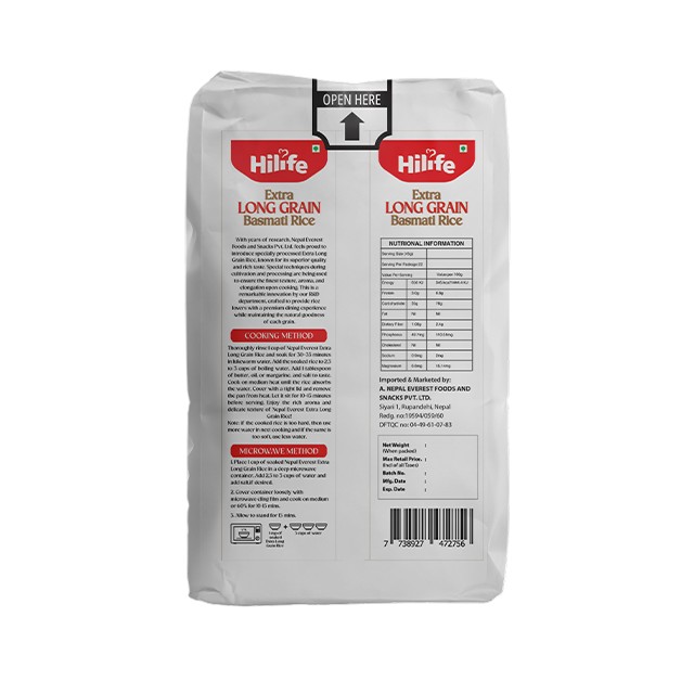 Hilife Extra Long Grain Basmati Rice 1kg | Nepal No's one Basmati Rice
