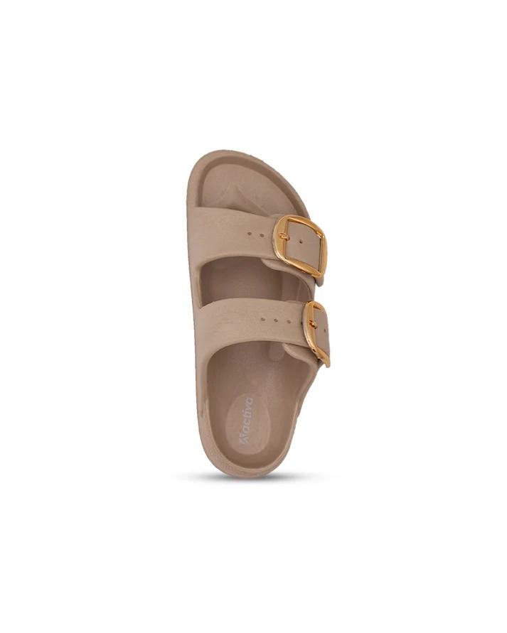 Women's Dual Buckle EVA Slides in Lightweight and Open-Toe Design
