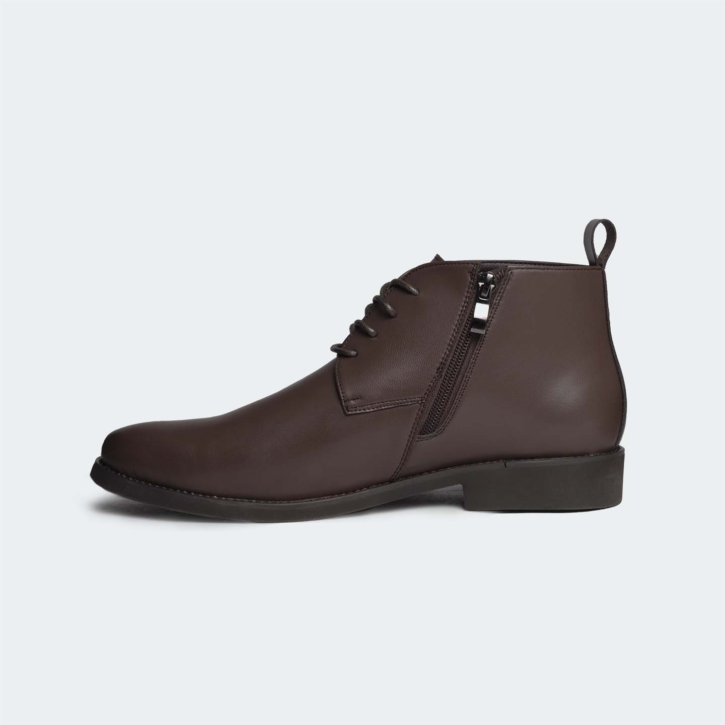 A 409 C -Coffee Side Chain With Lace Up Boots For Men -Caliber Shoes Nepal