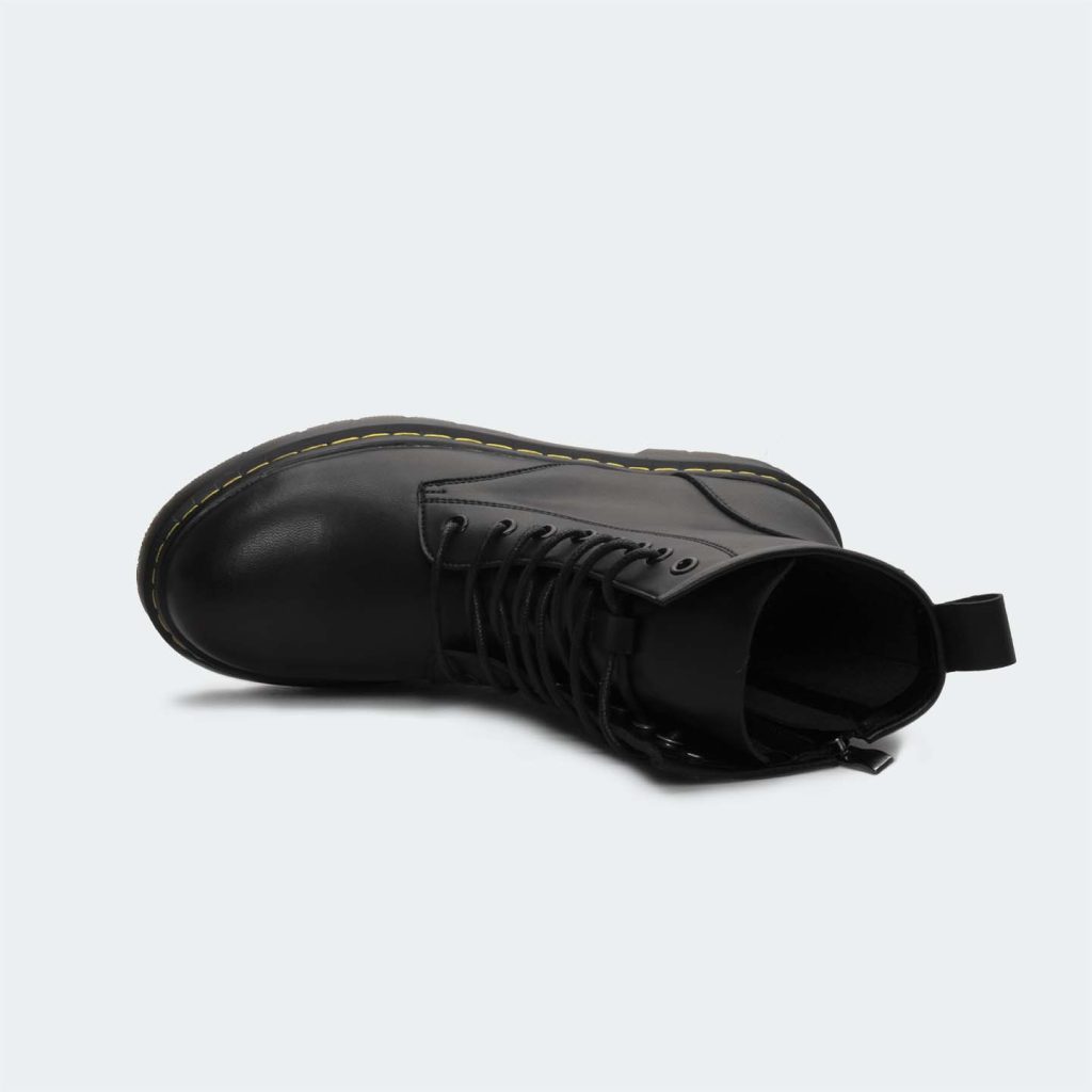 JUDETH 470C -Black Lace Up/Chain Boots For Women -Caliber Shoes Nepal