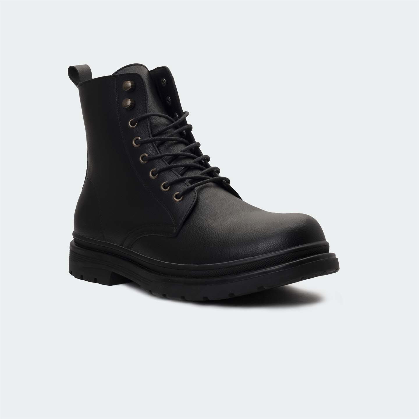 AIDEN D499G -Black Lace Up Boots For Men -Caliber Shoes Nepal