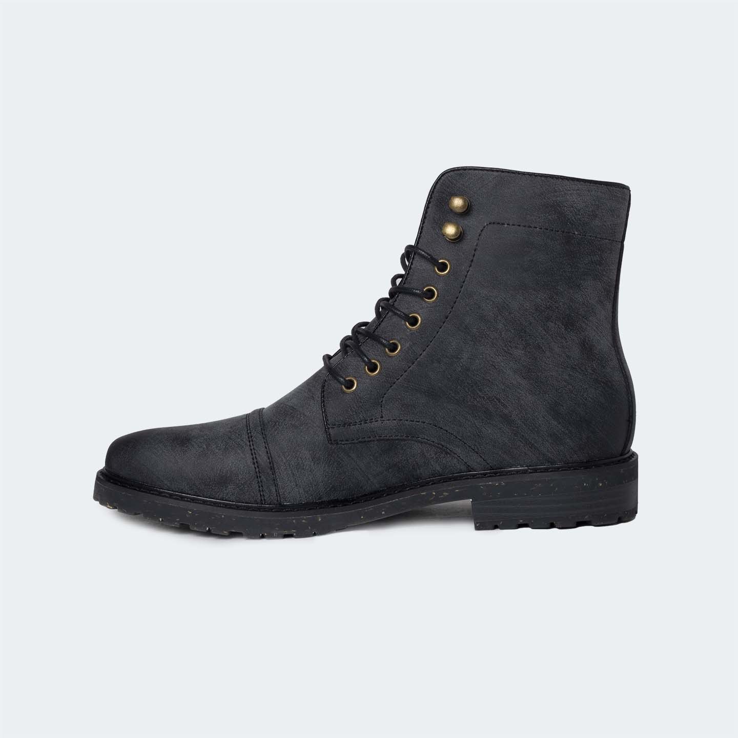 HARRIS A508R-Black Lace Up Boots For Men -Caliber Shoes Nepal