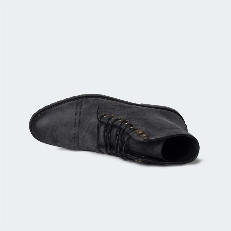 HARRIS A508R-Black Lace Up Boots For Men -Caliber Shoes Nepal
