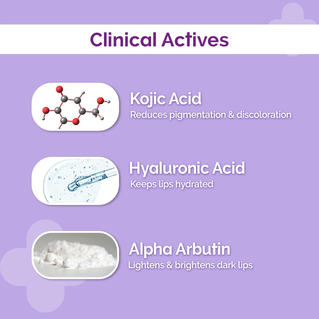 The Derma Co 1% Kojic Acid Lip Balm With Alpha Arbutin & Hyaluronic Acid, Spf 30 Pa++, 4gm (8904417308501)