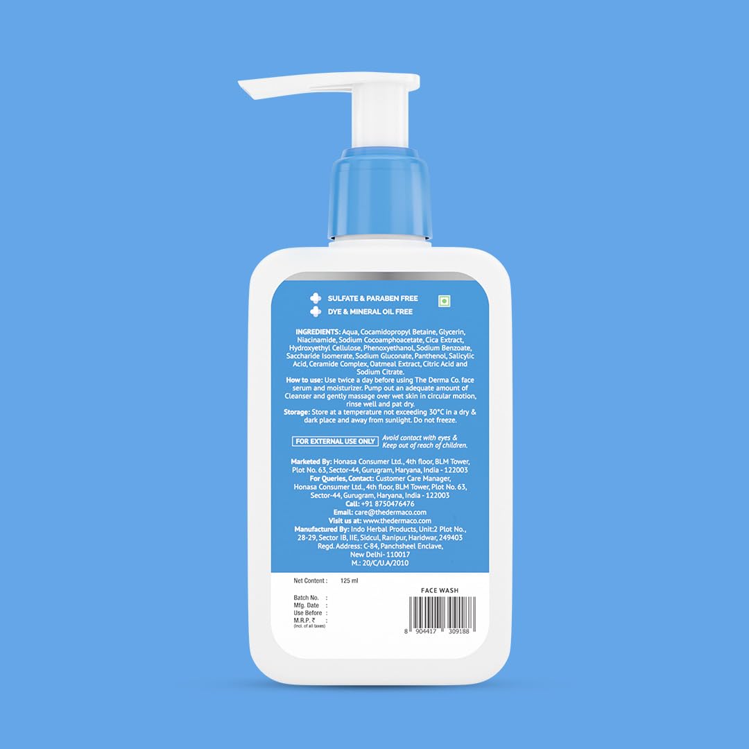 The Derma Co. 2% Niacinamide Oily Skin Cleanser for Sensitive, Oily & Combination Skin, 125ml (8904417309188)