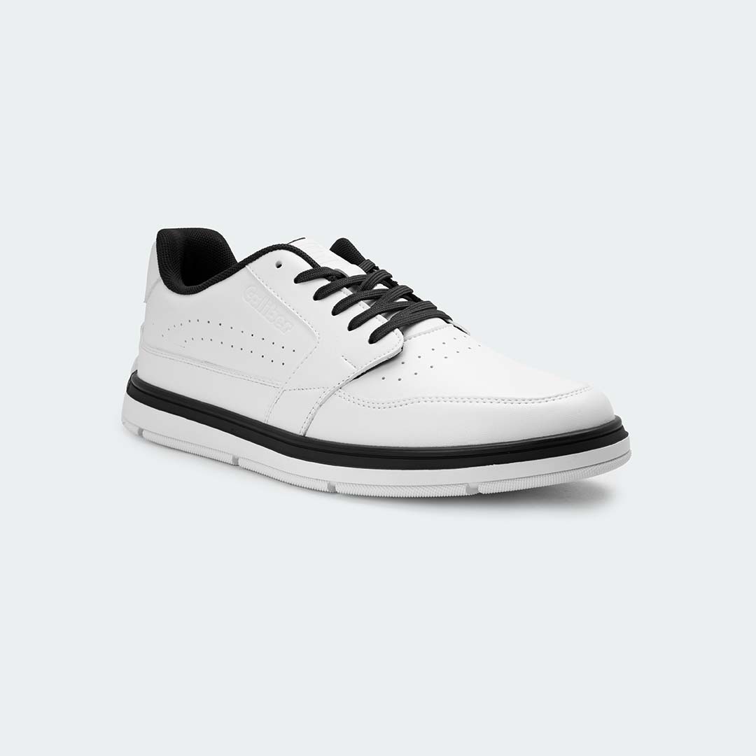CARBON 579C – White/Black Casual Sneakers For Men – Caliber Shoes Nepal
