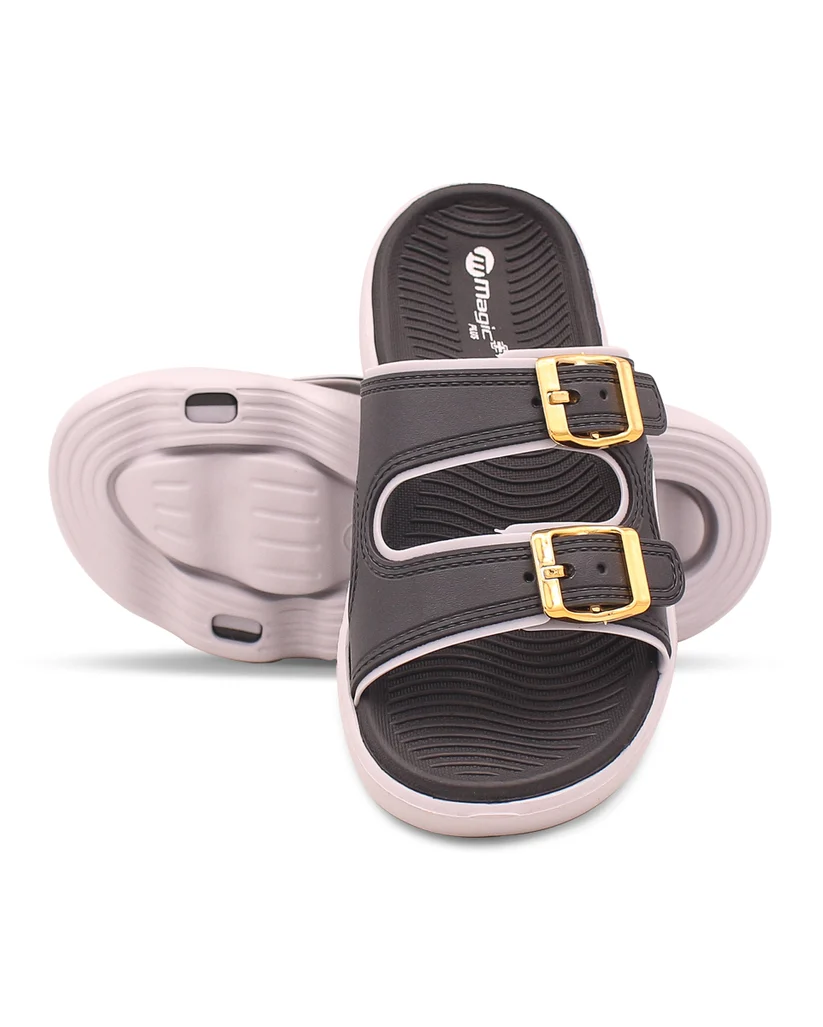 DOCTOR SOLE Magic+ Women's Double Buckle Orthopedic Slide Sandals – Lightweight with Adjustable Straps