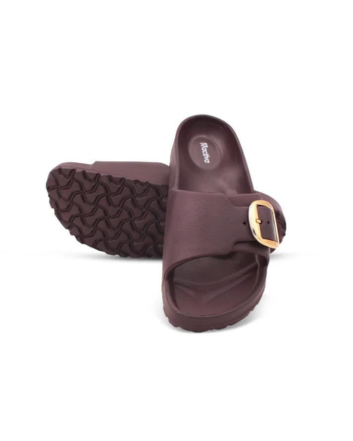 Women’s Solid Buckle EVA Slide | Open-Toe Lightweight Comfort