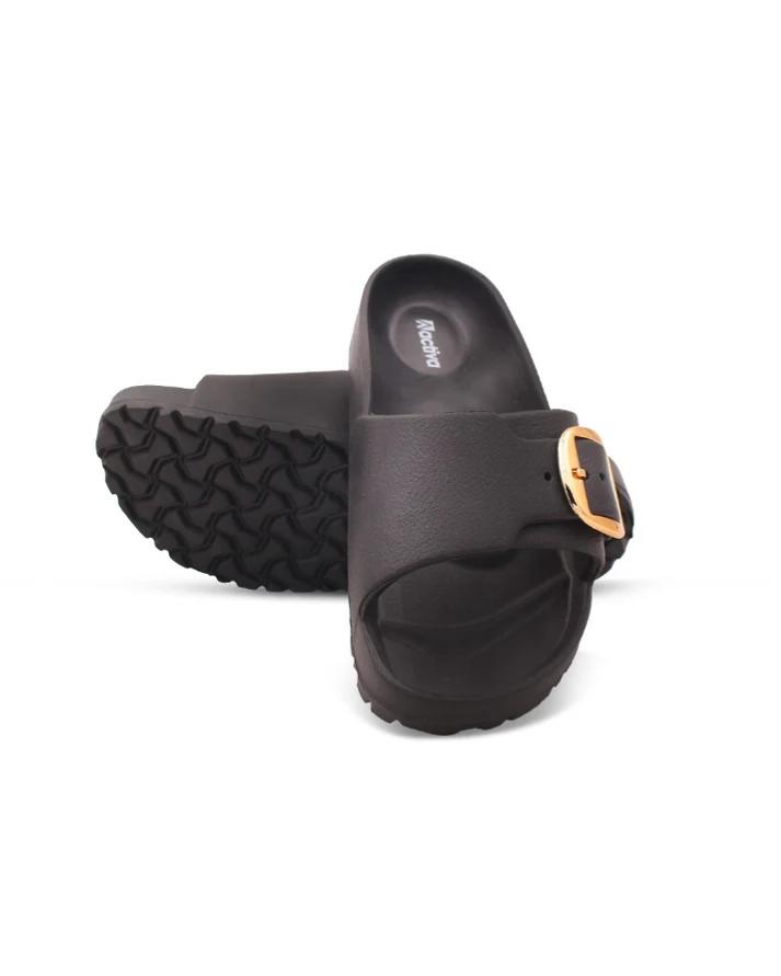 Women’s Solid Buckle EVA Slide | Open-Toe Lightweight Comfort