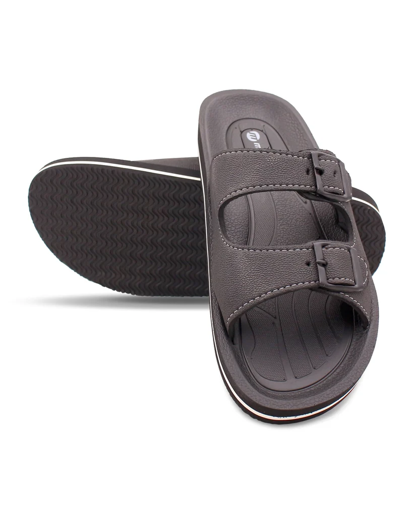 FABRICATION Magic+ Men’s Dual Buckle Slides – Comfortable Casual Slippers for Daily Wear