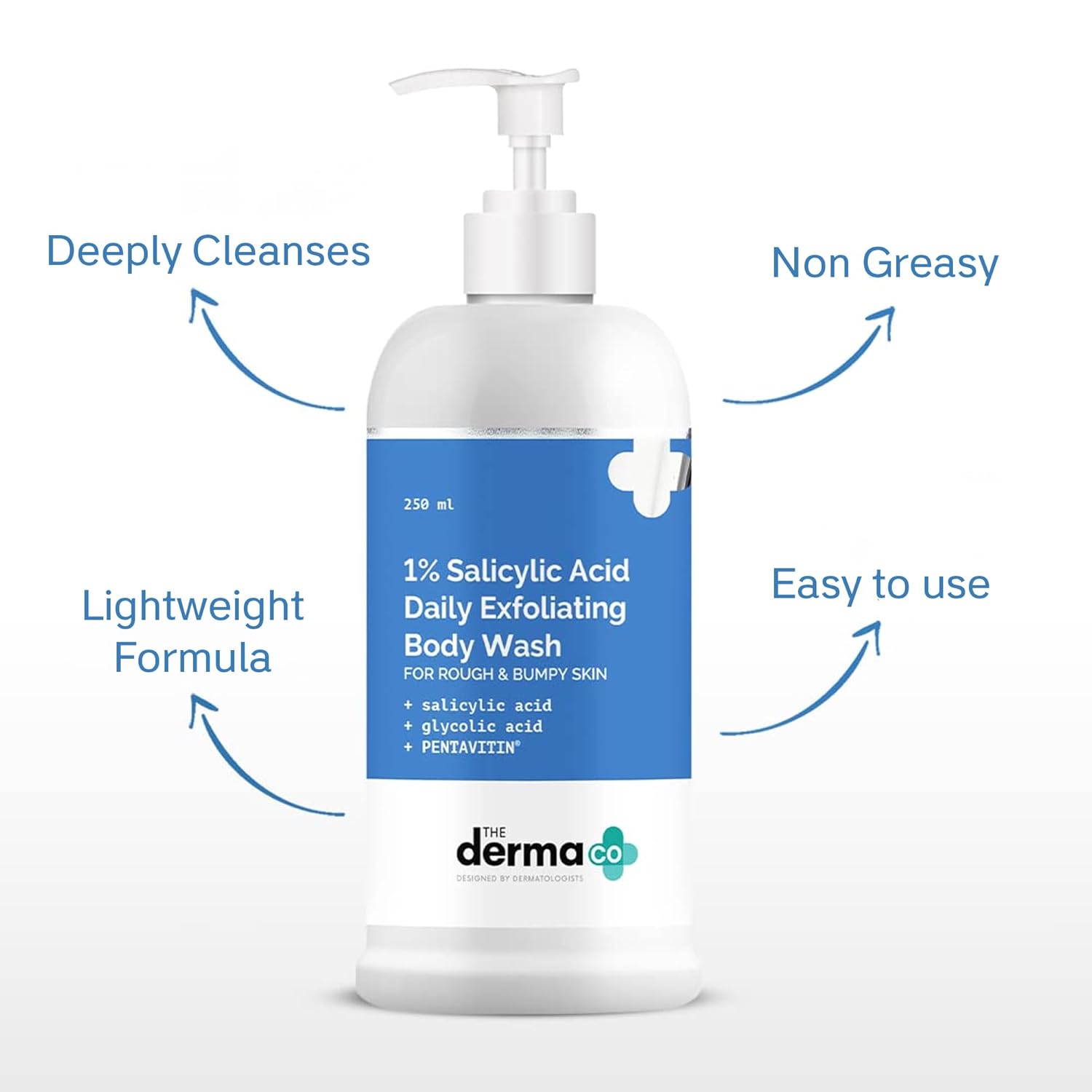 The Derma Co 1% Salicylic Acid Daily Exfoliating Body Wash with 