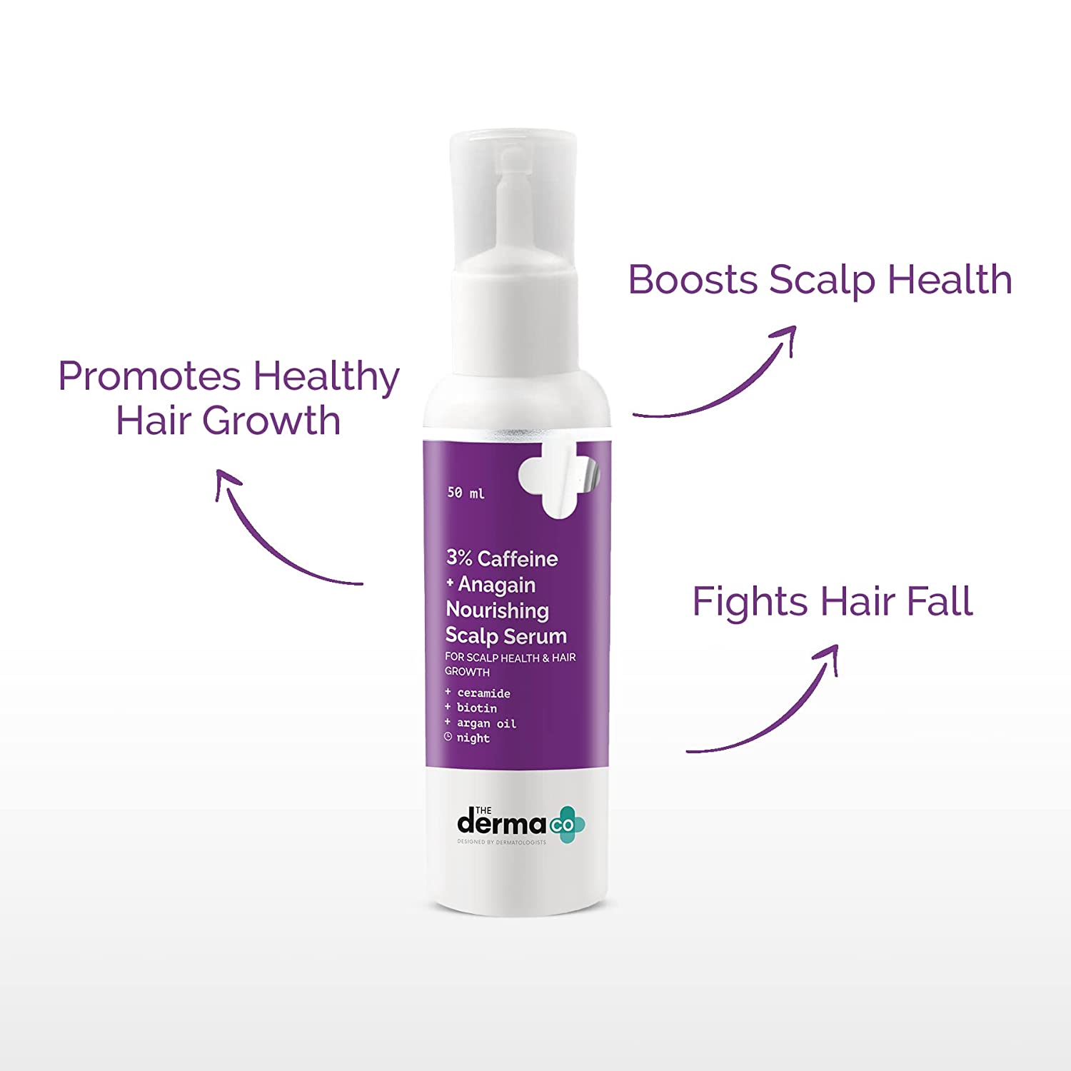 The Derma Co. 3% Caffeine + Anagain Nourishing Scalp Serum, 50ml (8906087779612)