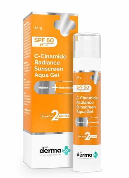 The Derma Co. C-Cinamide Radiance Sunscreen Aqua Gel with SPF 50 & PA++++, 50gm (8904417306163)