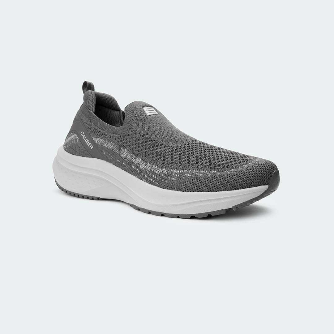 SWIFTKNIT 763 -Grey Slip-On Shoes For Women -Caliber Shoes Nepal