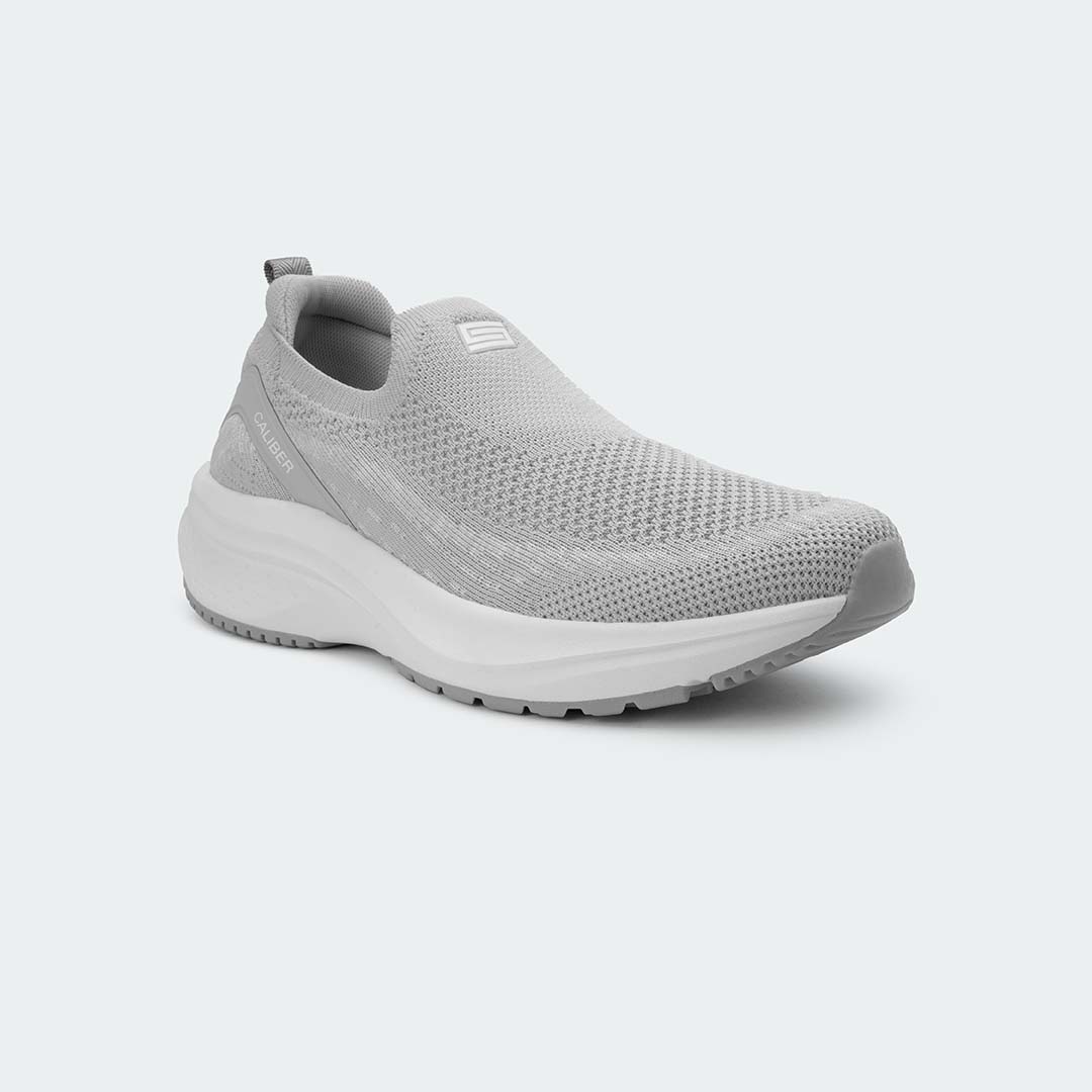 SWIFTKNIT -Light Grey Slip-On Shoes For Women -Caliber Shoes Nepal