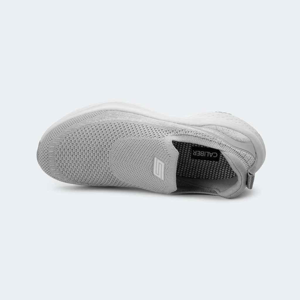 SWIFTKNIT -Light Grey Slip-On Shoes For Women -Caliber Shoes Nepal