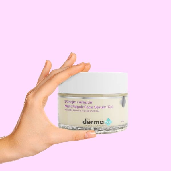 The Derma Co. 1% Kojic + Arbutin Night Repair Face Serum Gel 50gm (8904417300079)