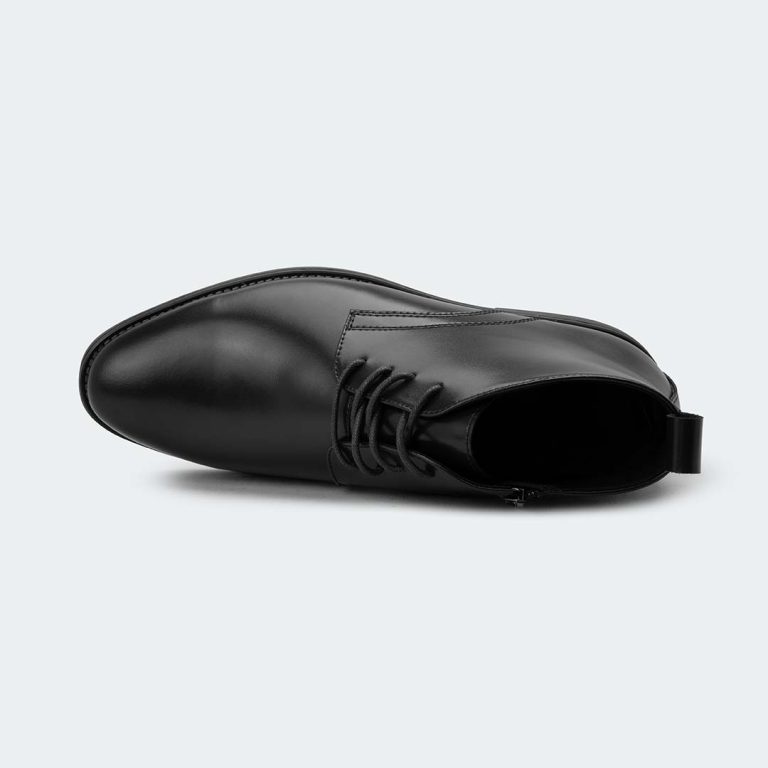 ALVIN A409C – Black Side Chain With Lace Up Boots For Men – Caliber Shoes Nepal
