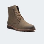 NICHOLAS A500SK-Olive Lace Up Boots For Men -Caliber Shoes Nepal