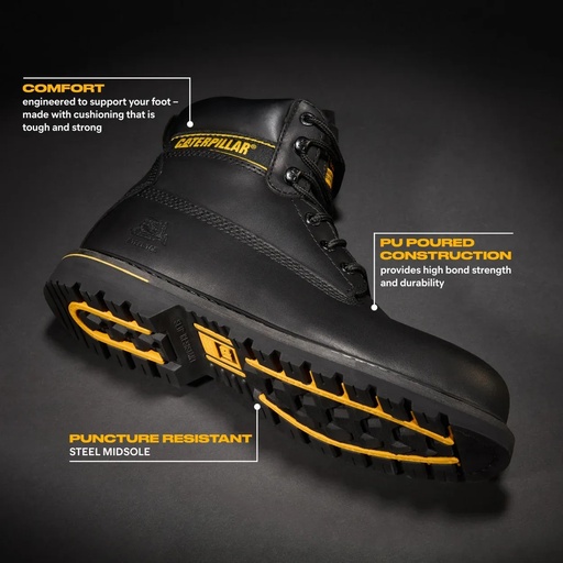 Caterpillar Holton Sb E Fo Hro Src Work Boot P708026 Black Men