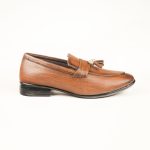 Run Shoes Brown Leather Slip-on Tassel Loafers for Men (2259)
