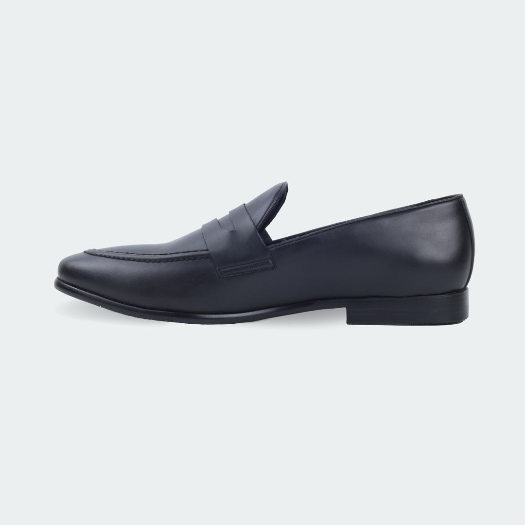B 682 C -Black Penny Formal Shoes For Men -Caliber Shoes Nepal