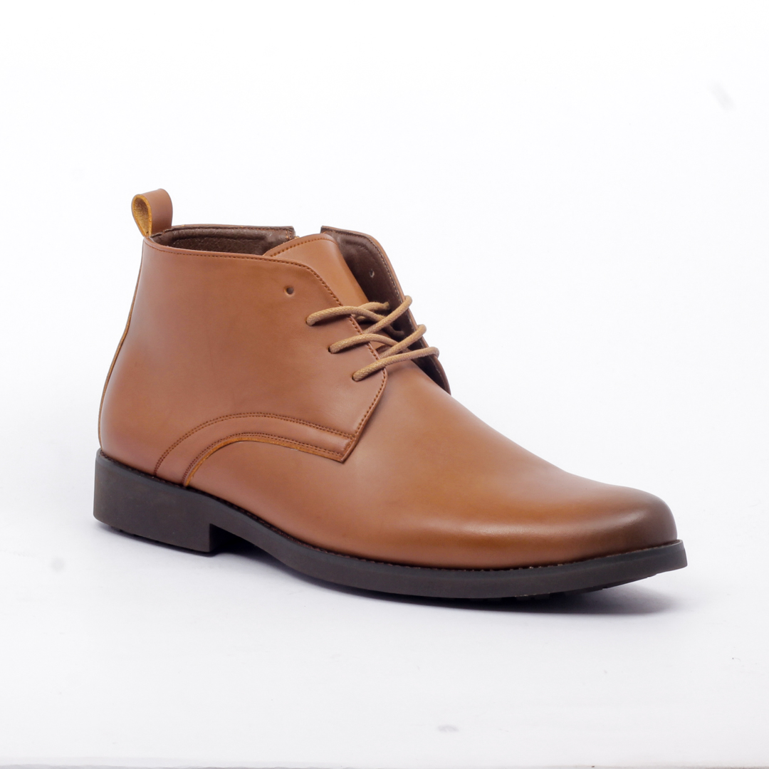 A 409 C -Coffee/R Side Chain With Lace Up Boots For Men -Caliber Shoes Nepal