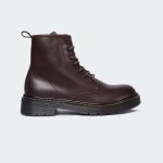 ALEX L468C -Coffee Lace Up Boots For Women -Caliber Shoes Nepal