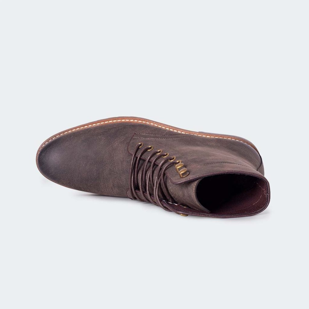 NICHOLAS A500R-Coffee Lace Up Boots For Men -Caliber Shoes Nepal