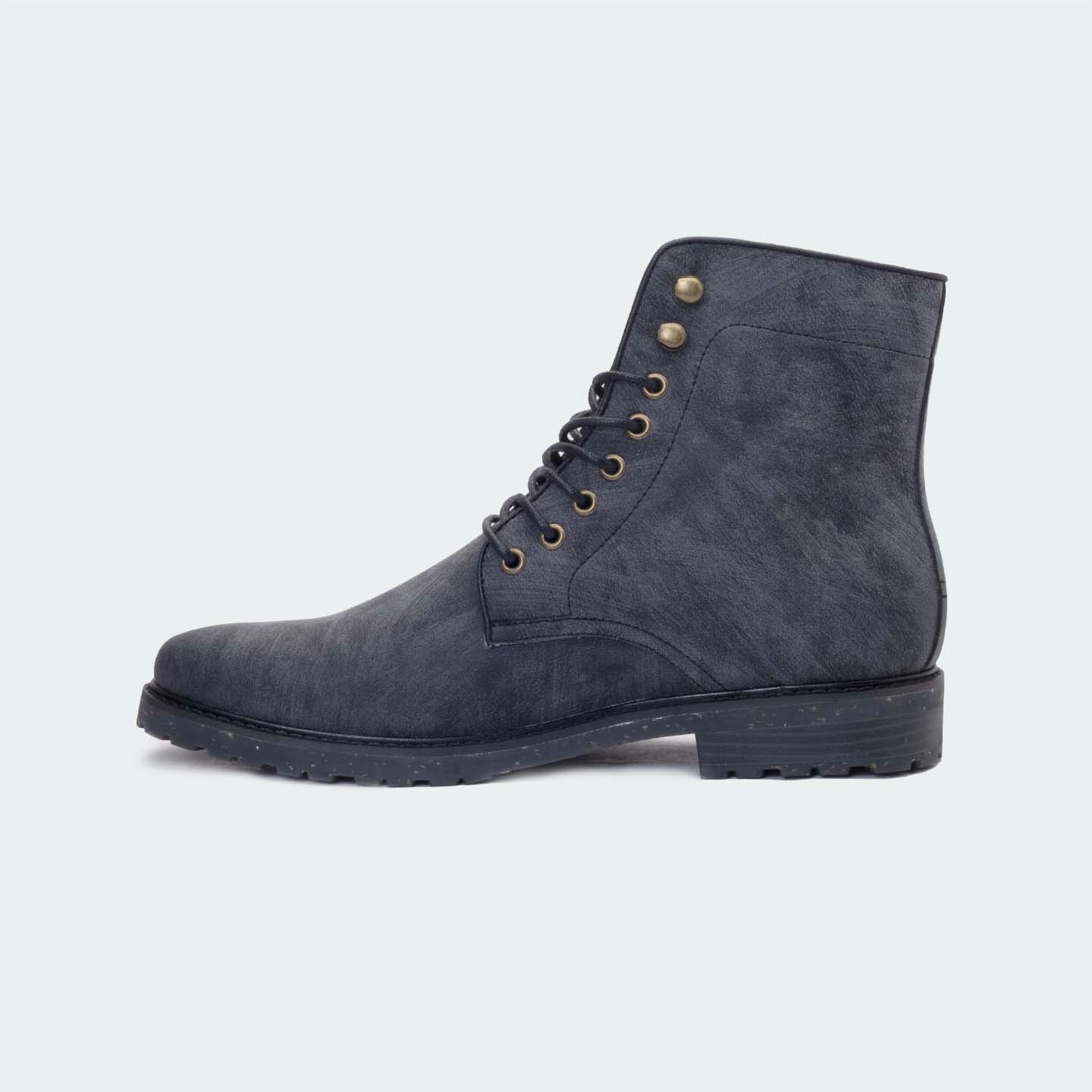 NICHOLAS A500R-Black Lace Up Boots For Men -Caliber Shoes Nepal