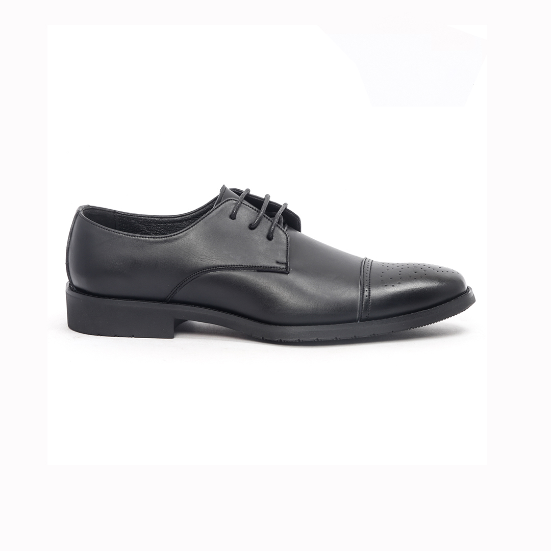 T 505 C -Black Wing Tip Lace Up Formal Shoes For Men -Caliber Shoes Nepal