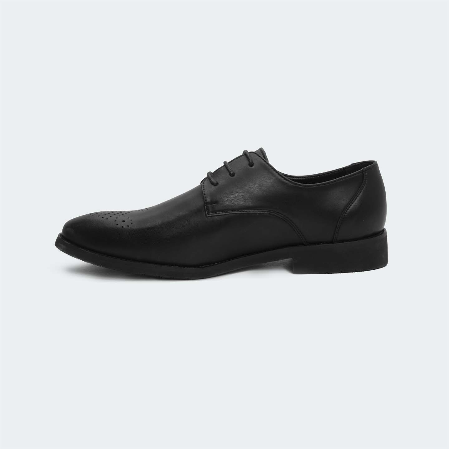 Kingsley T660 -Black Lace Up Formal Shoes For Men -Caliber Shoes Nepal