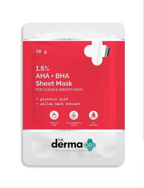 The Derma Co. 1.5% AHA+BHA Sheet Mask, 20gm (890608777069)