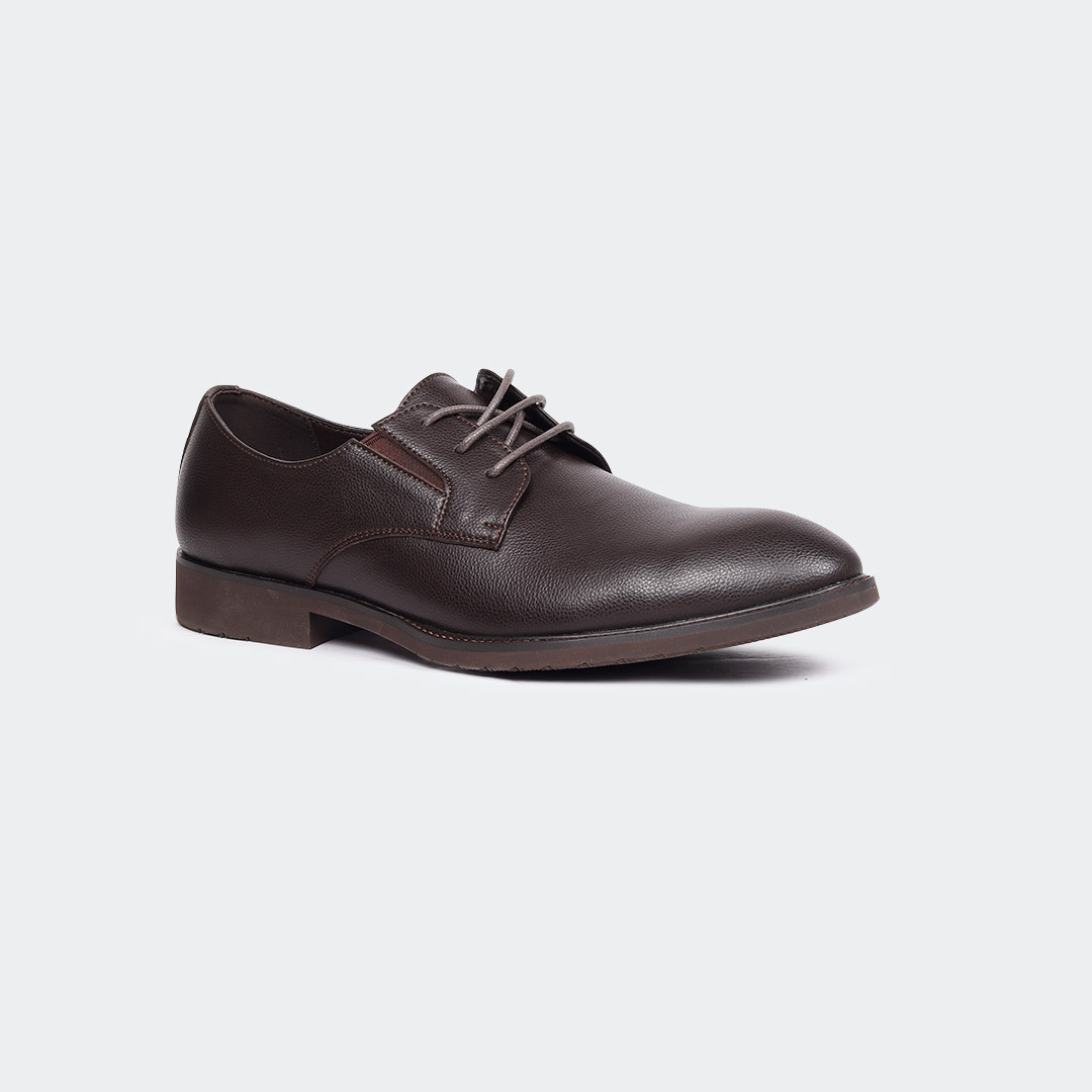 CLAUDE Y542G -Coffee Lace Up Formal Shoes For Men -Caliber Shoes Nepal