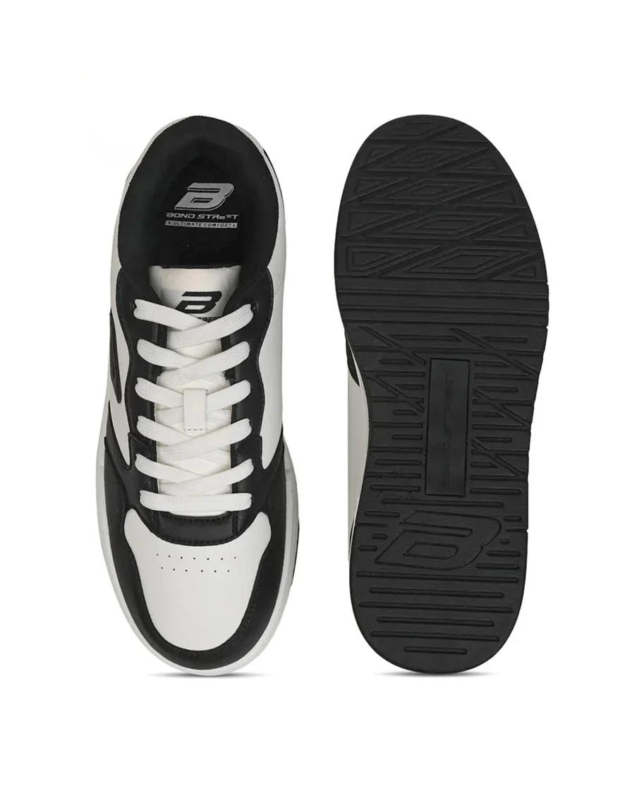 Bond Street Men's White & Black Casual Sneakers GS171